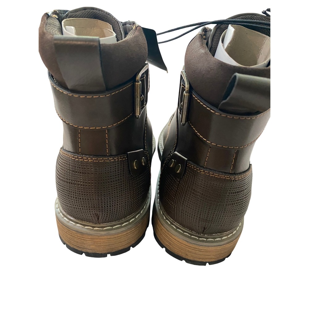 J. Ferrar Slate Brown Cap Toe Buckle Combat Boots Men’s 8 M Memory Foam - Picture 7 of 9